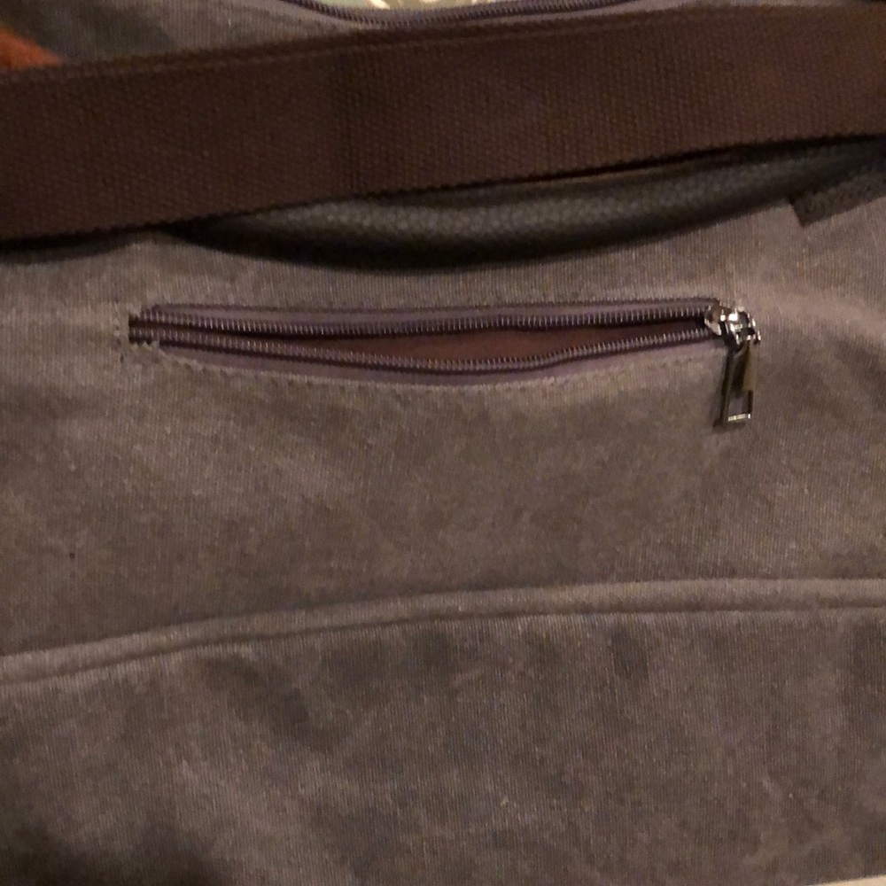 NWT Grey canvas messenger tote bag - Picture 5 of 5